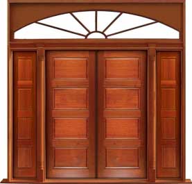 horizontal 4 panel: door in frame