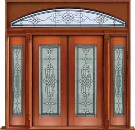 regent leadlight: double door +  two sidelights