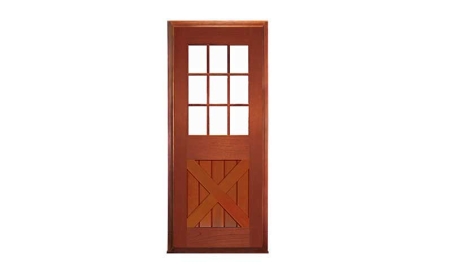 hampton cross brace 9 light: door in frame